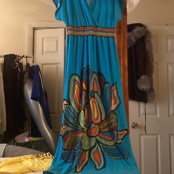 Blue design Indian cotton - Picture 2 of 8